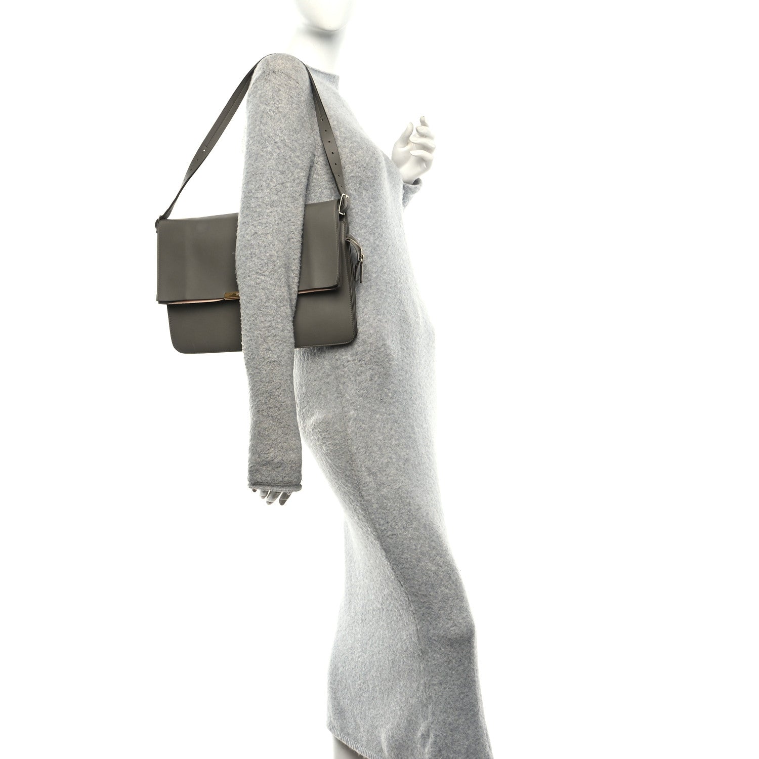 Celine Calfskin Blade Flap Grey 2 of 9