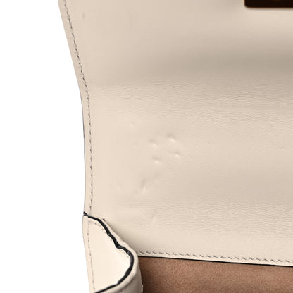 Gucci Calfskin Floral Embroidered Small Padlock Shoulder Bag White 10 of 11