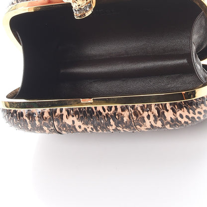 Alexander McQueen Python Skull Box Clutch Brown 5 of 9