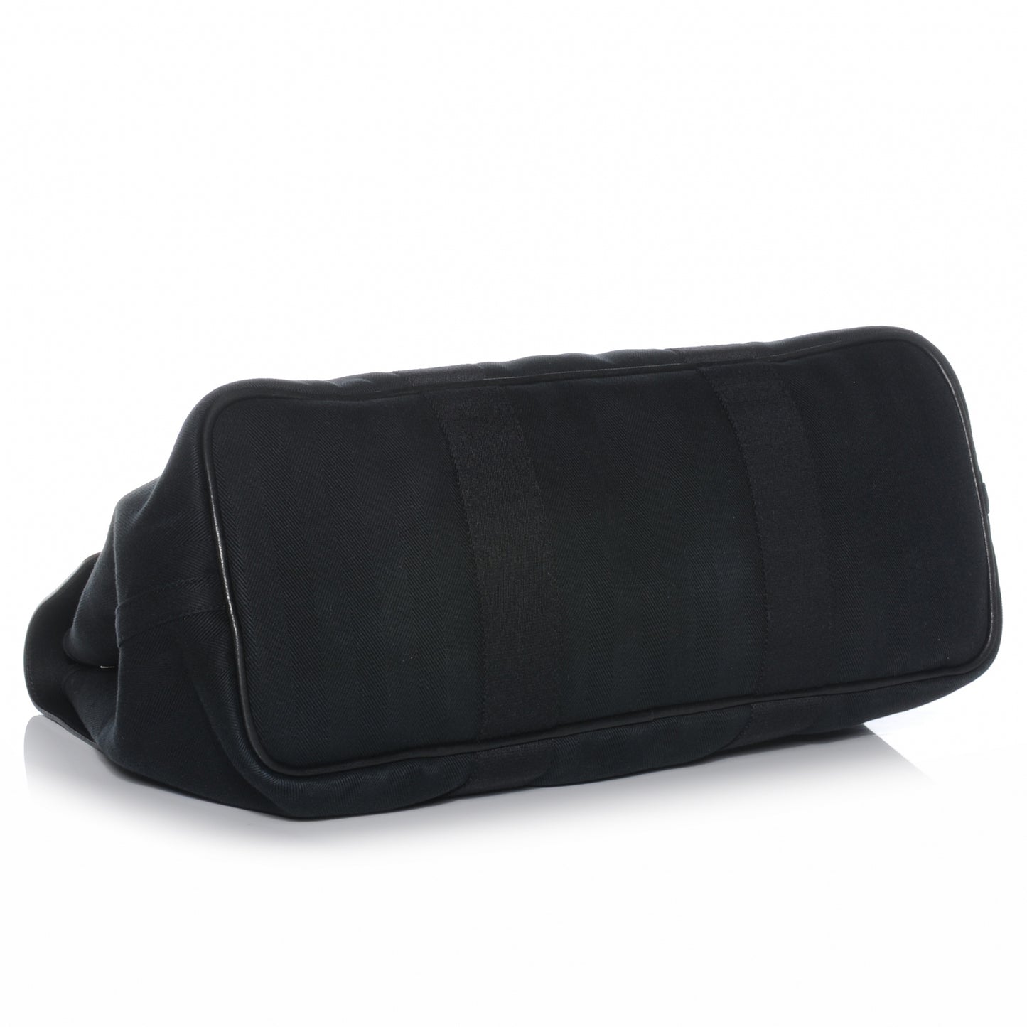 Herringbone Cotton and Leather Valparaiso Black
