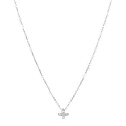 Tiffany Platinum Diamond Fleur de Lis Pendant Necklace 1 of 6