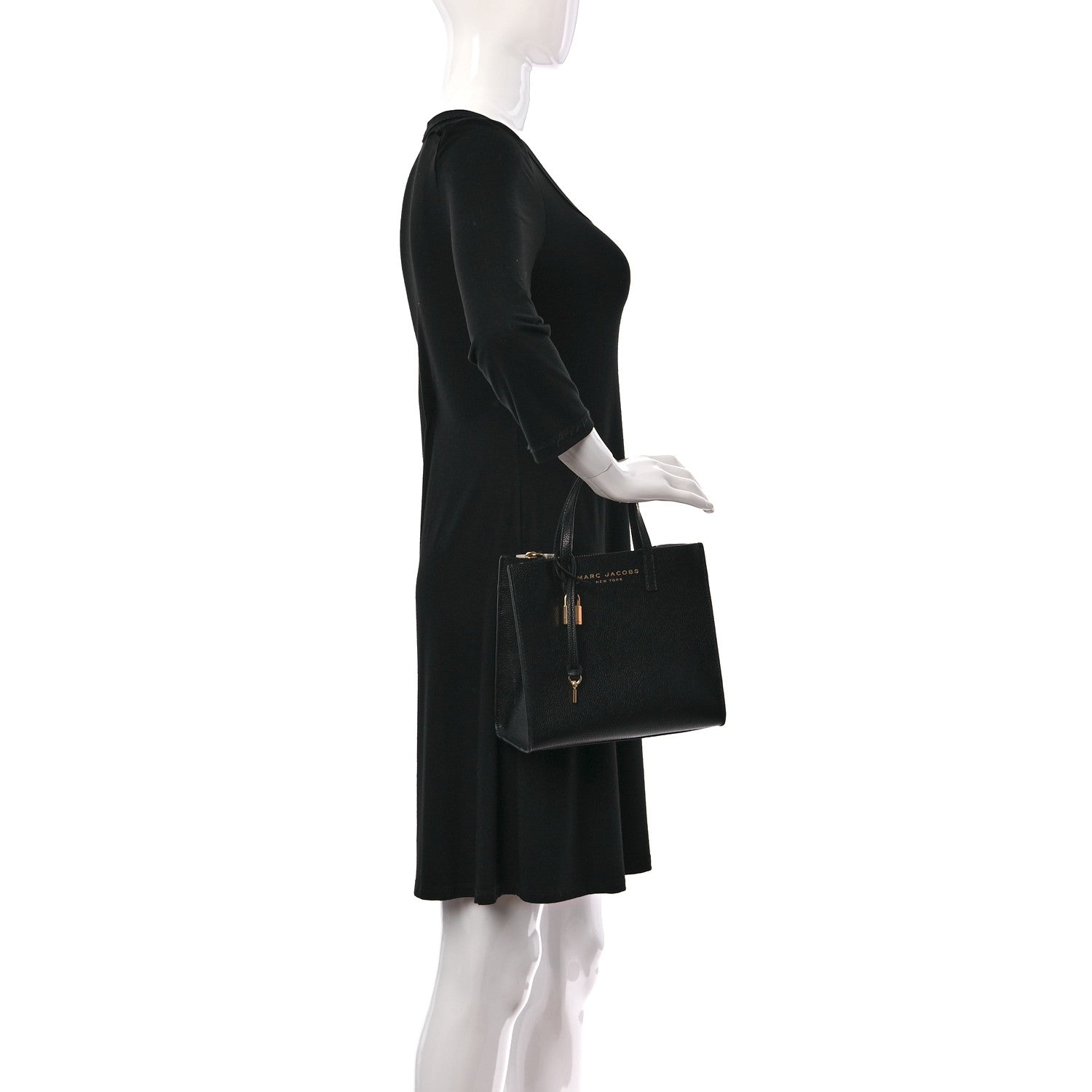 Marc Jacobs Calfskin Mini Grid Tote Bag Black 2 of 8
