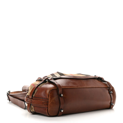 Burberry Bridle Calfskin House Check Kenton Hobo Brown 4 of 16