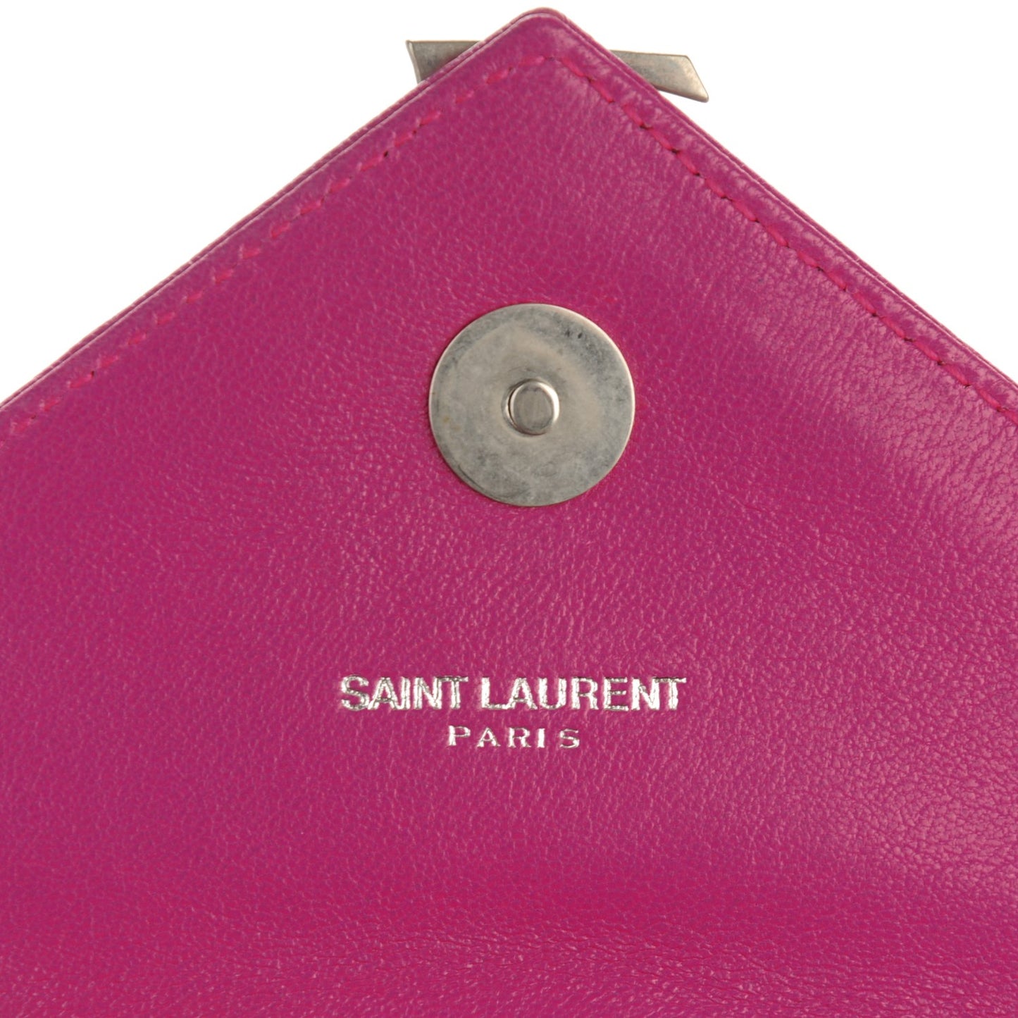 Sheepskin Matelasse Chevron Classic Monogram Baby Chain Bag Electric Pink