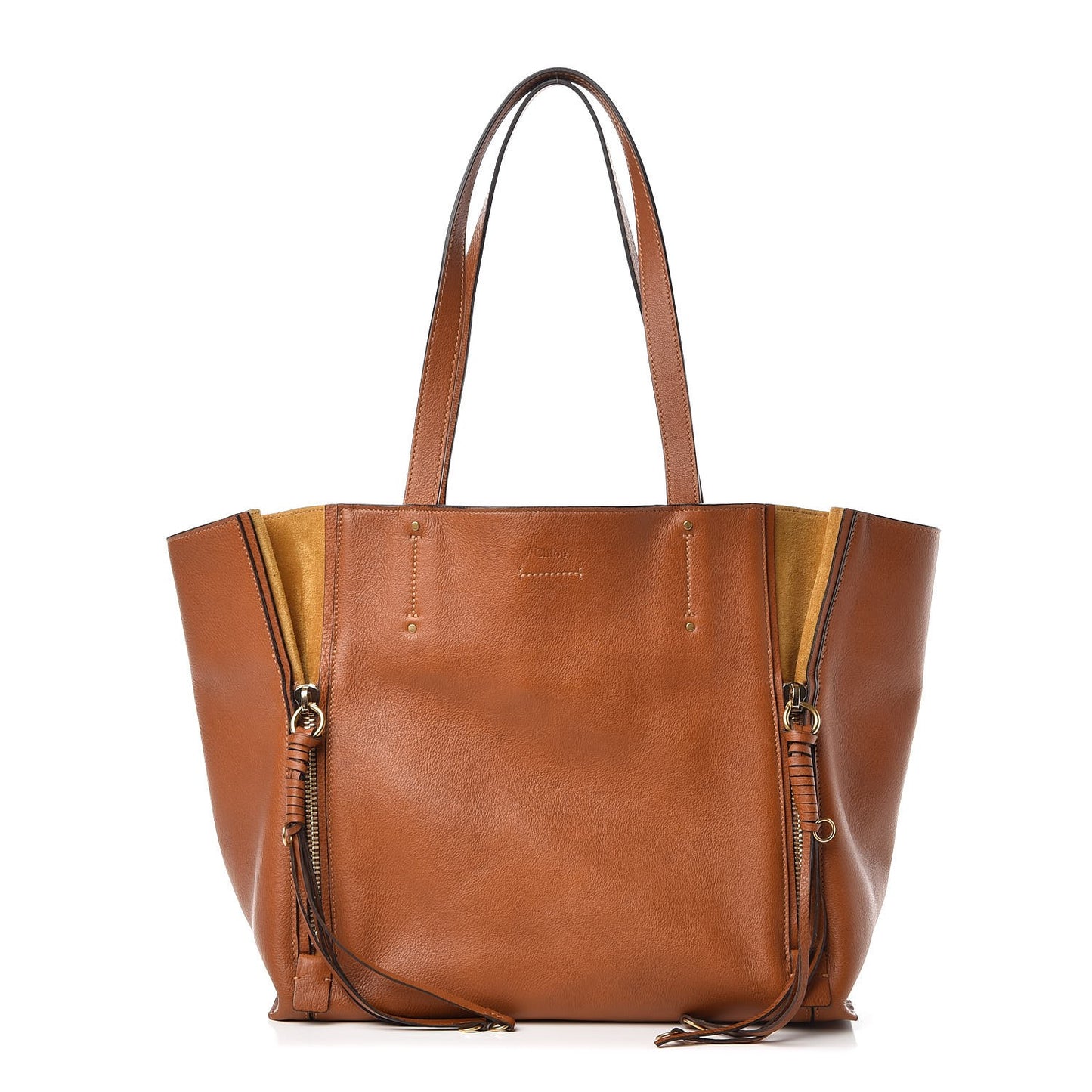 Smooth Calfskin Medium Milo Shopping Tote Caramel