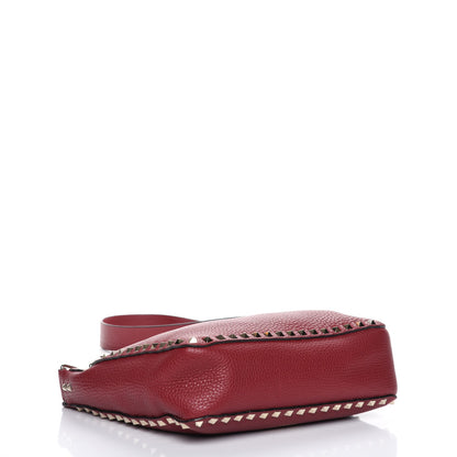 Valentino Garavani Pebbled Calfskin Small Rockstud Flip-Lock Messenger Bag Rubino 4 of 8