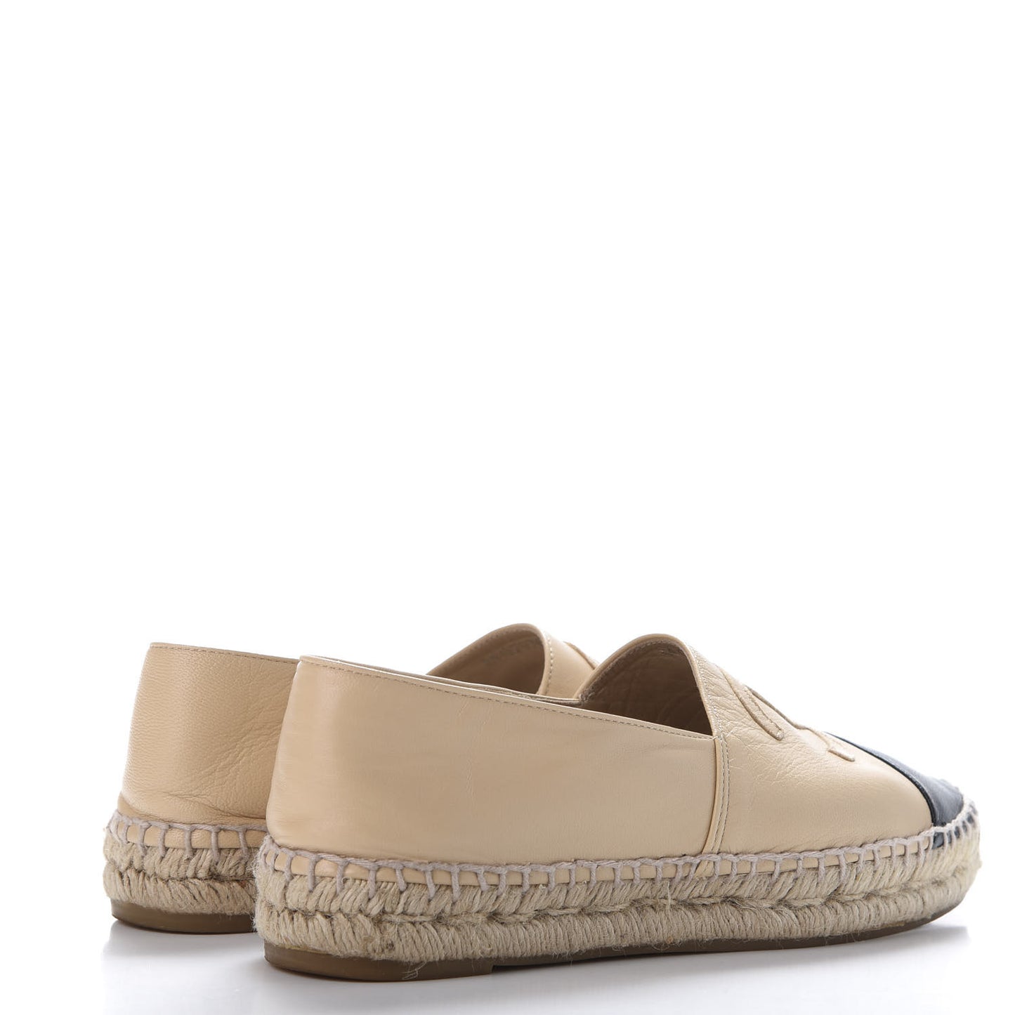 Lambskin CC Espadrilles 37 Beige Black