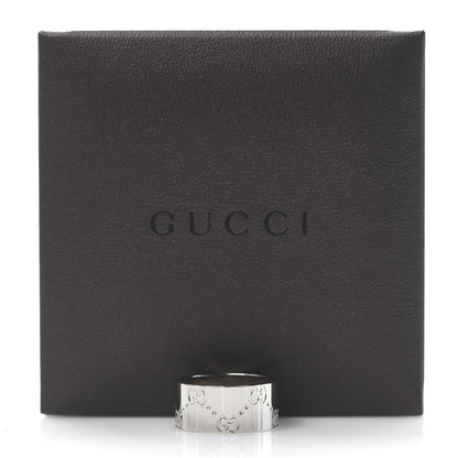Gucci 18K White Gold 9mm Icon Band Ring 54 6.75 5 of 5