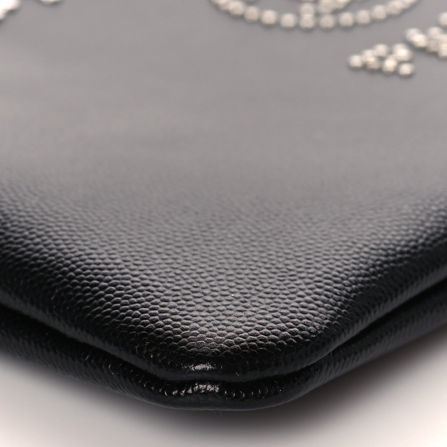 Caviar Studded Medium Deauville Pouch Black