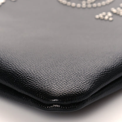 Chanel Caviar Studded Medium Deauville Pouch Black 9 of 11