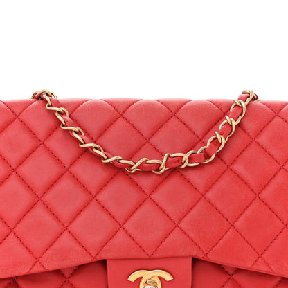 Chanel Lambskin Quilted Large Now and Forever Flap Red 8 of 14