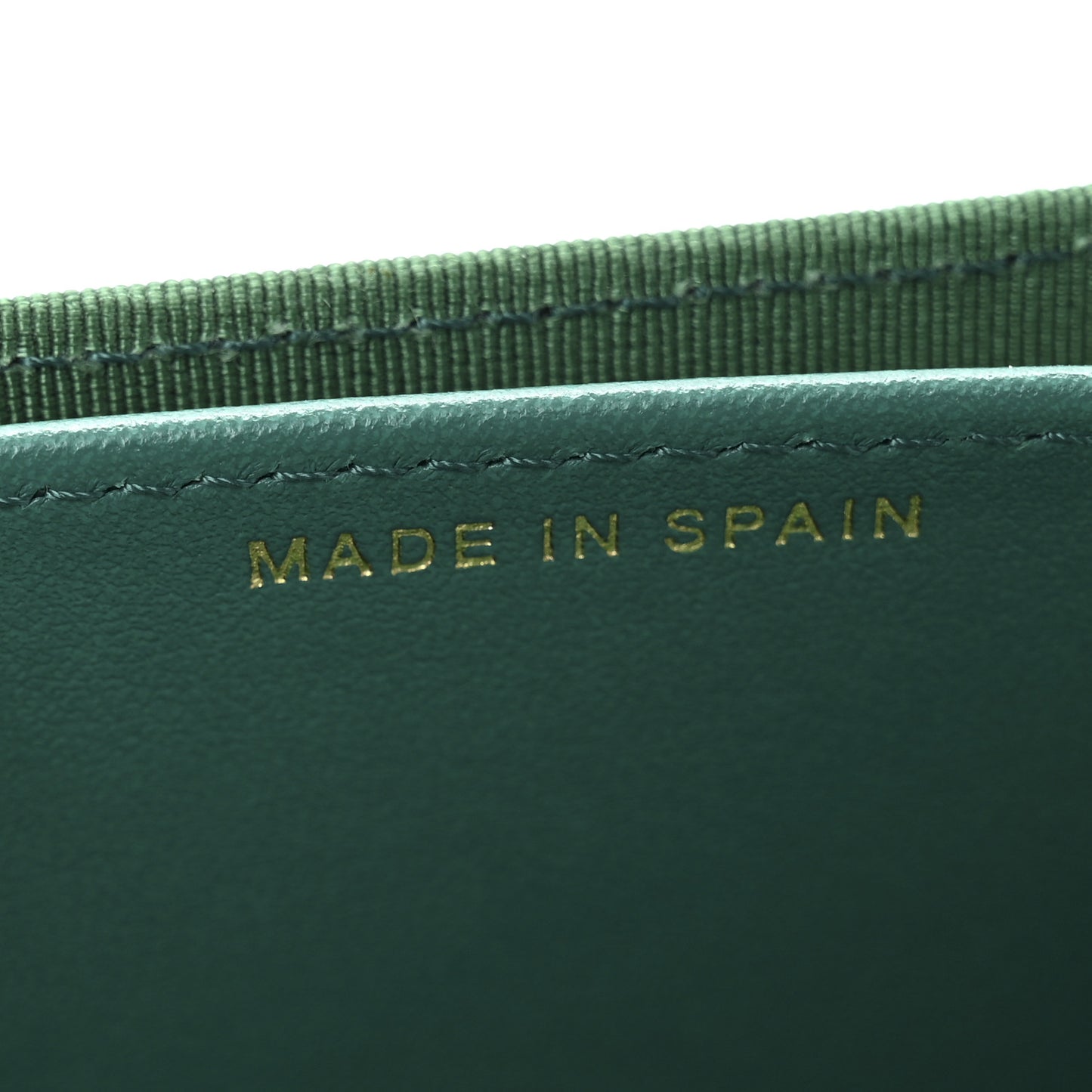 Aged Calfskin Quilted Reissue Card Holder Wallet Green