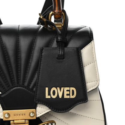 Gucci Calfskin Bamboo Trapuntata Queen Margaret Backpack Mystic White Black 10 of 19