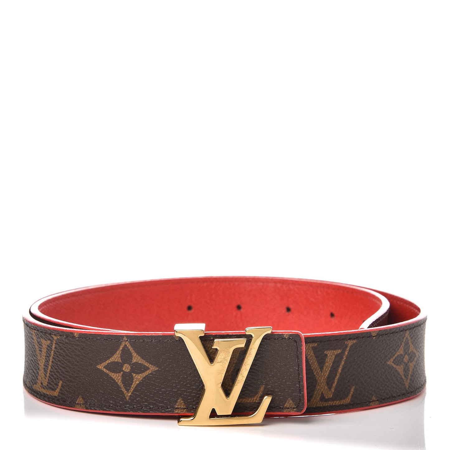 Monogram LV Initiales Reversible Belt 80 32 Red
