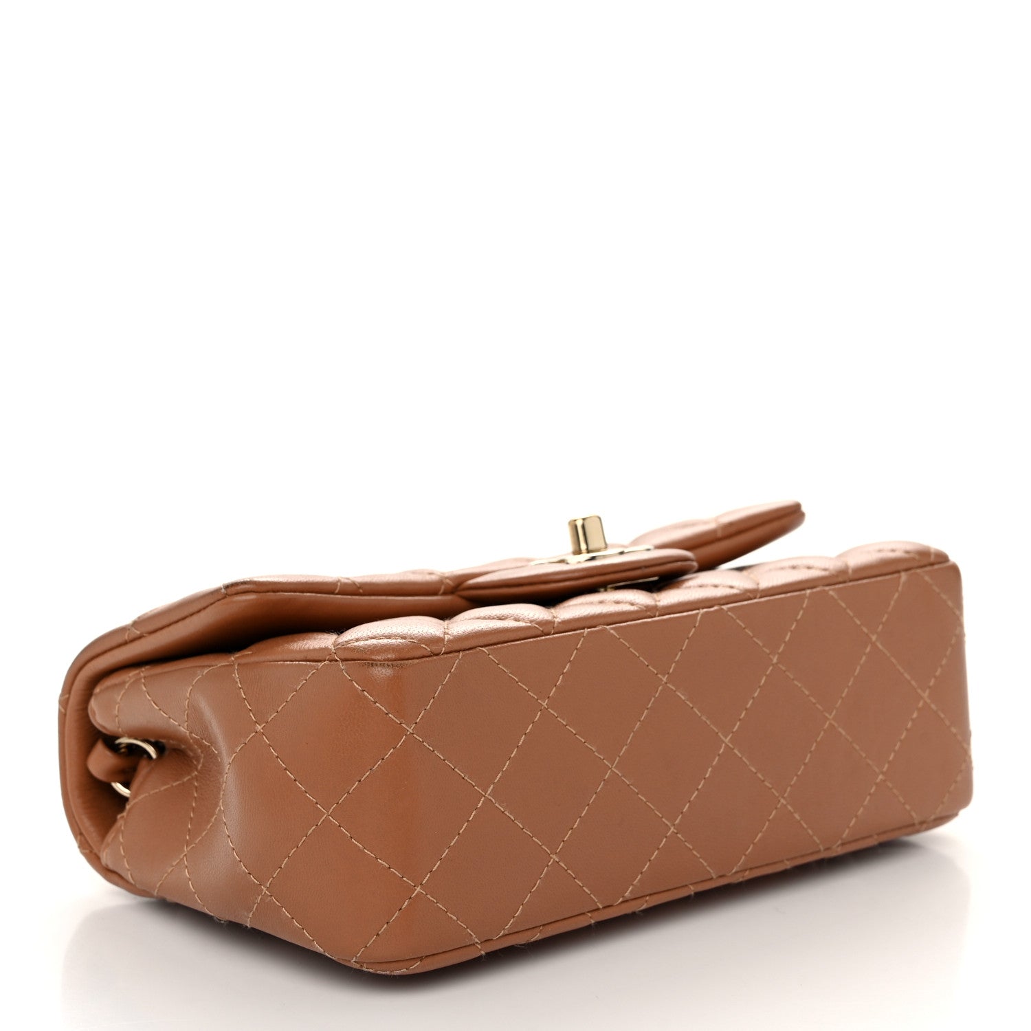 Chanel Lambskin Quilted Mini Rectangular Flap Brown 4 of 10