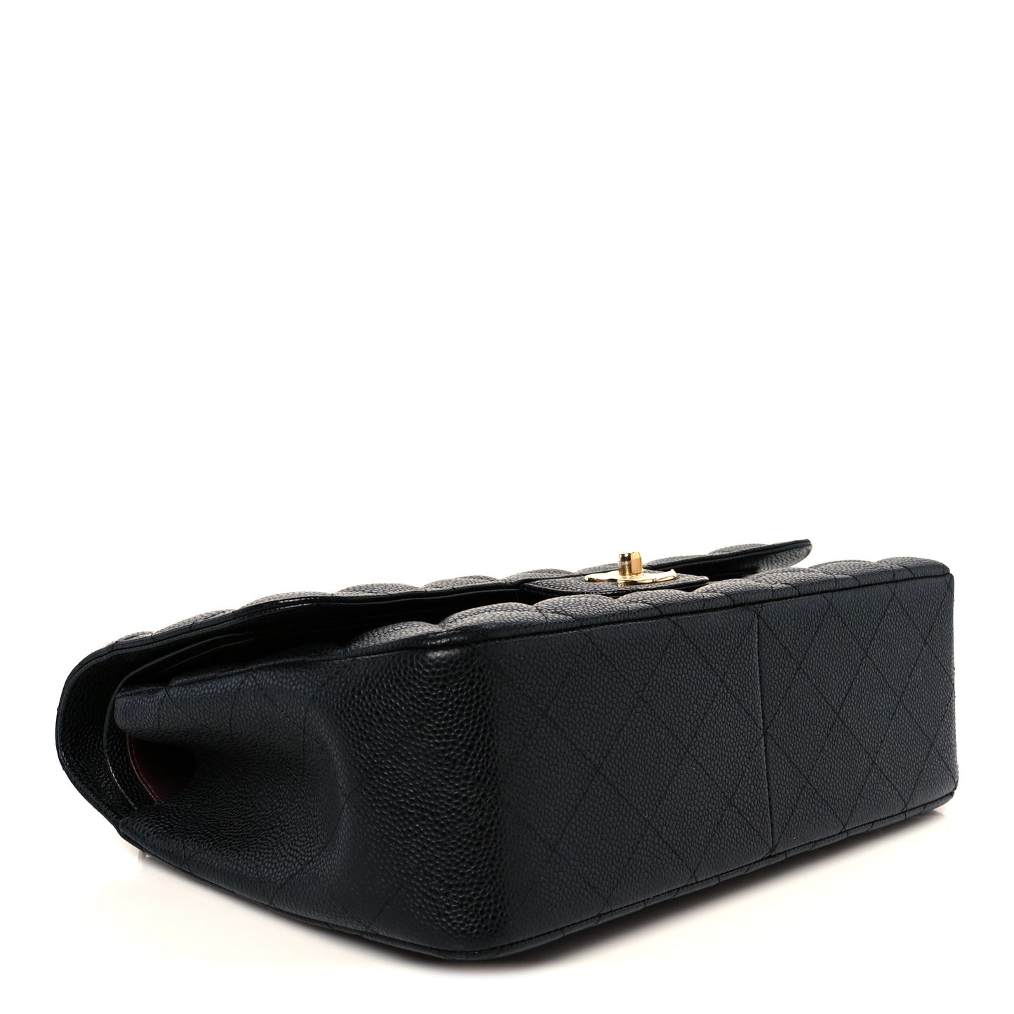 Caviar Quilted Jumbo Double Flap Black