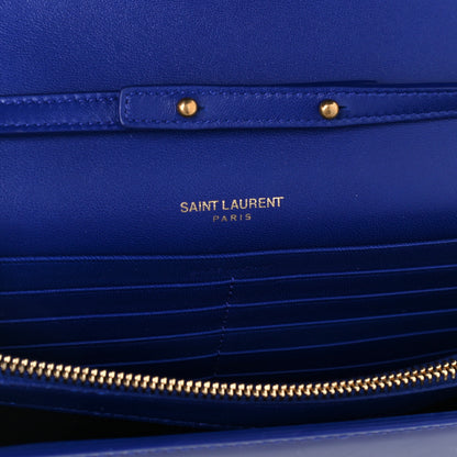 Saint Laurent Patent Calfskin Monogram Kate Wallet On Chain Royal Blue 6 of 10
