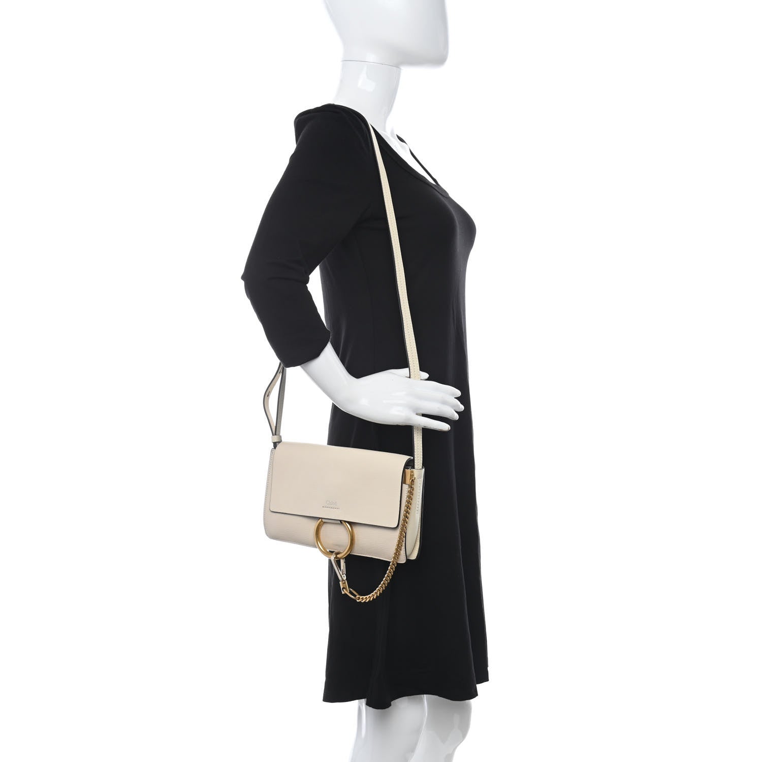 Chloe Goatskin Small Faye Shoulder Bag Off White 2 of 13