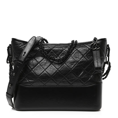 Chanel Aged Calfskin Quilted Medium Gabrielle Hobo So Black 1 of 9