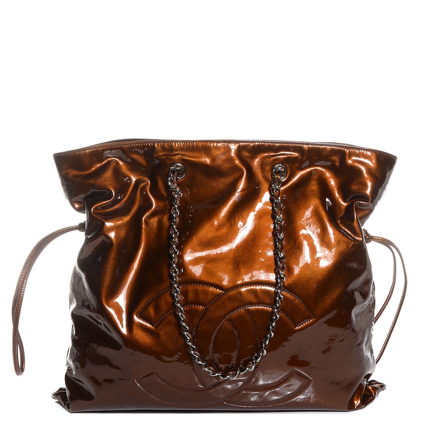 Patent Bonbons Shopper Tote Bronze