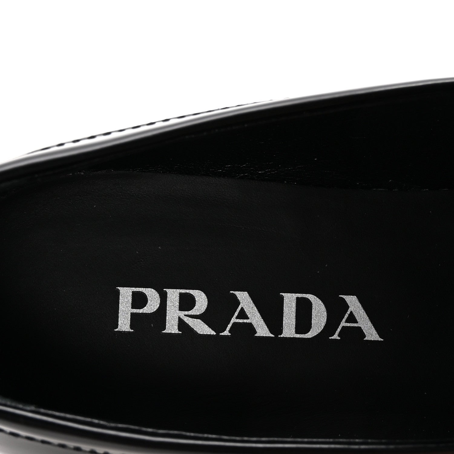 Prada Spazzolato Metal Triangle Logo Loafers 36 Black 8 of 10