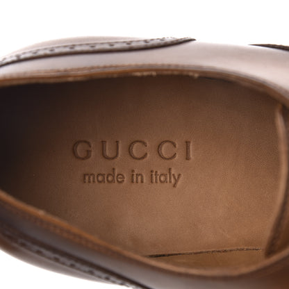 Gucci Calfskin Mens Boss Whipstitch Oxfords 8 Brown 7 of 9