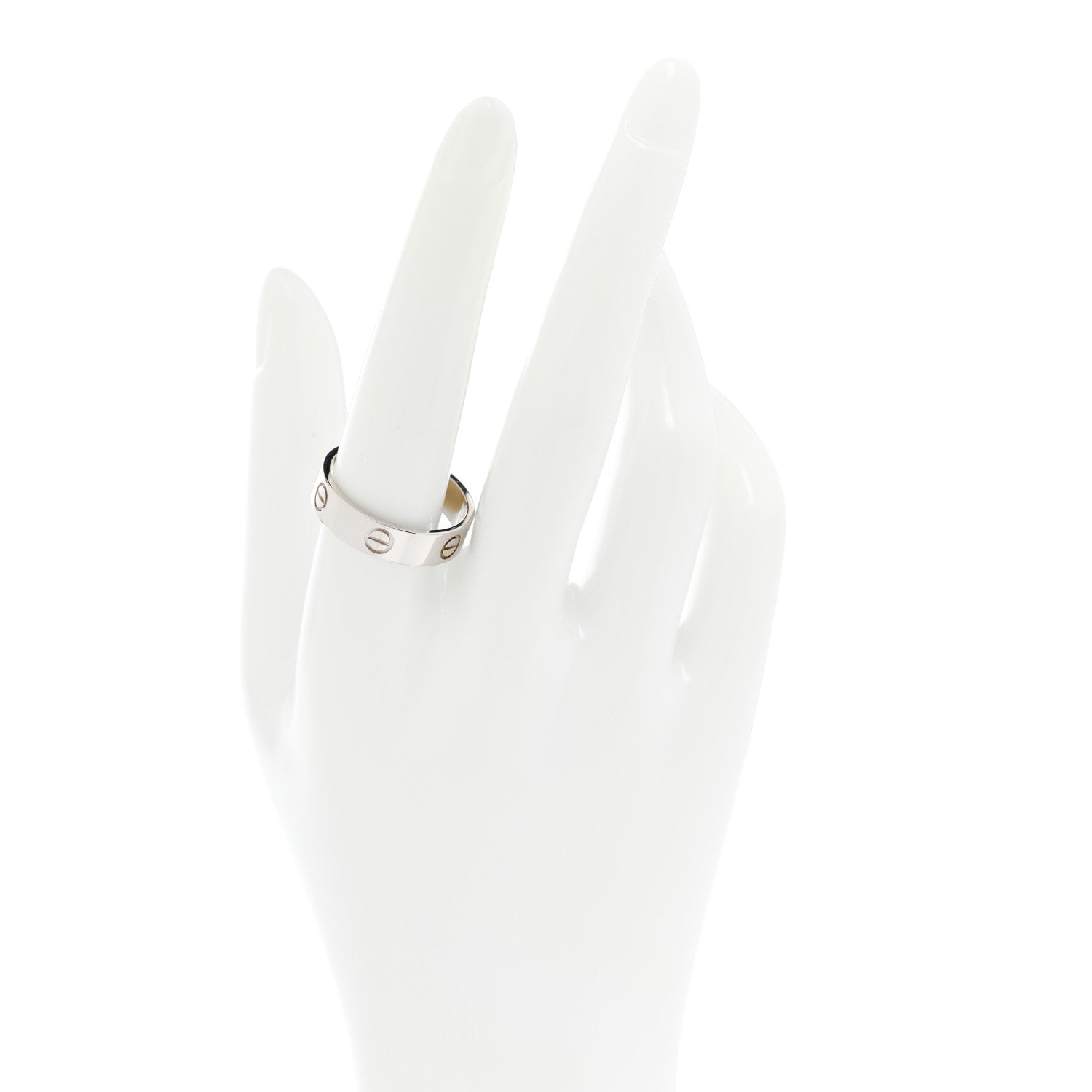 Cartier 18K White Gold 5.5mm LOVE Ring 61 9.5 2 of 4