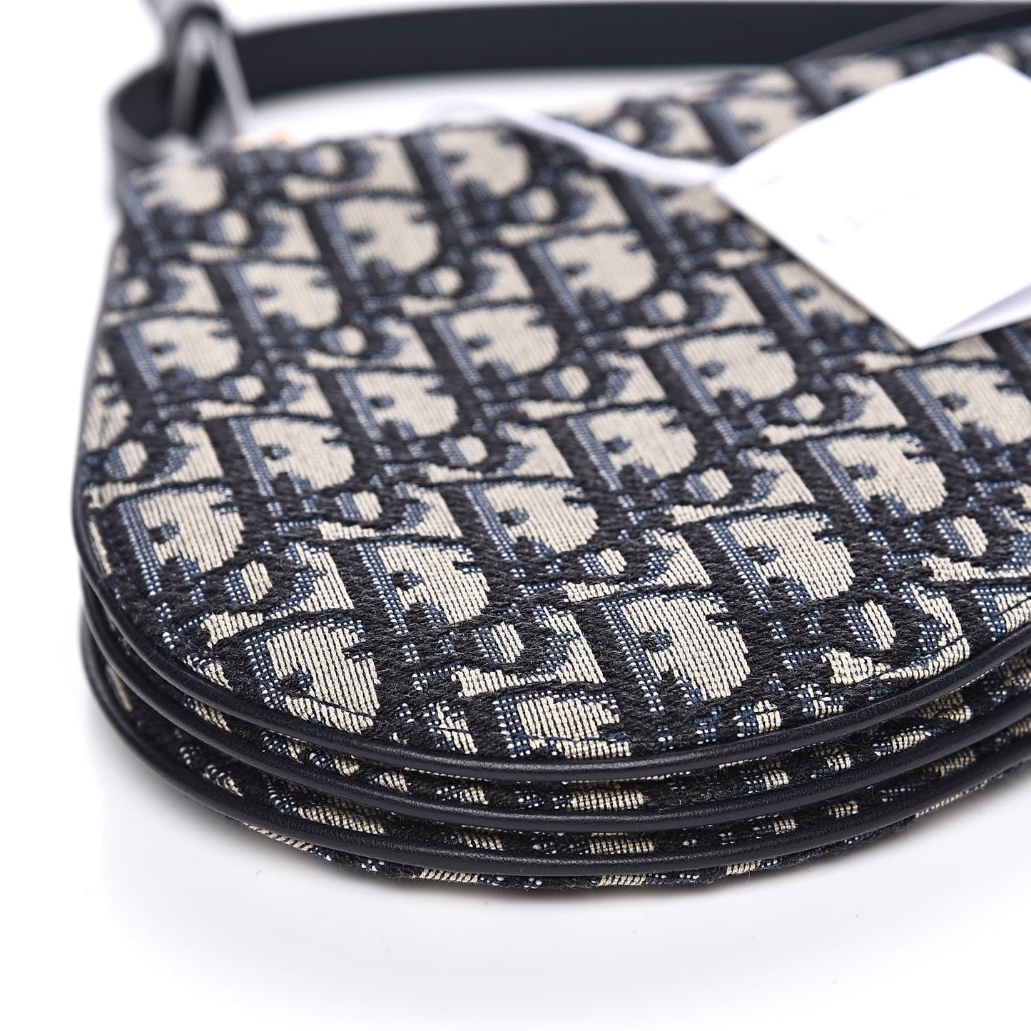Oblique Saddle Pouch With Strap Navy Blue