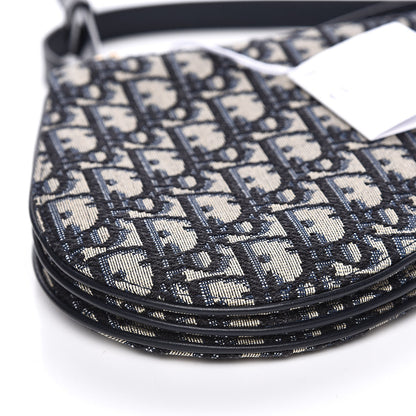 Christian Dior Oblique Saddle Pouch With Strap Navy Blue 7 of 9