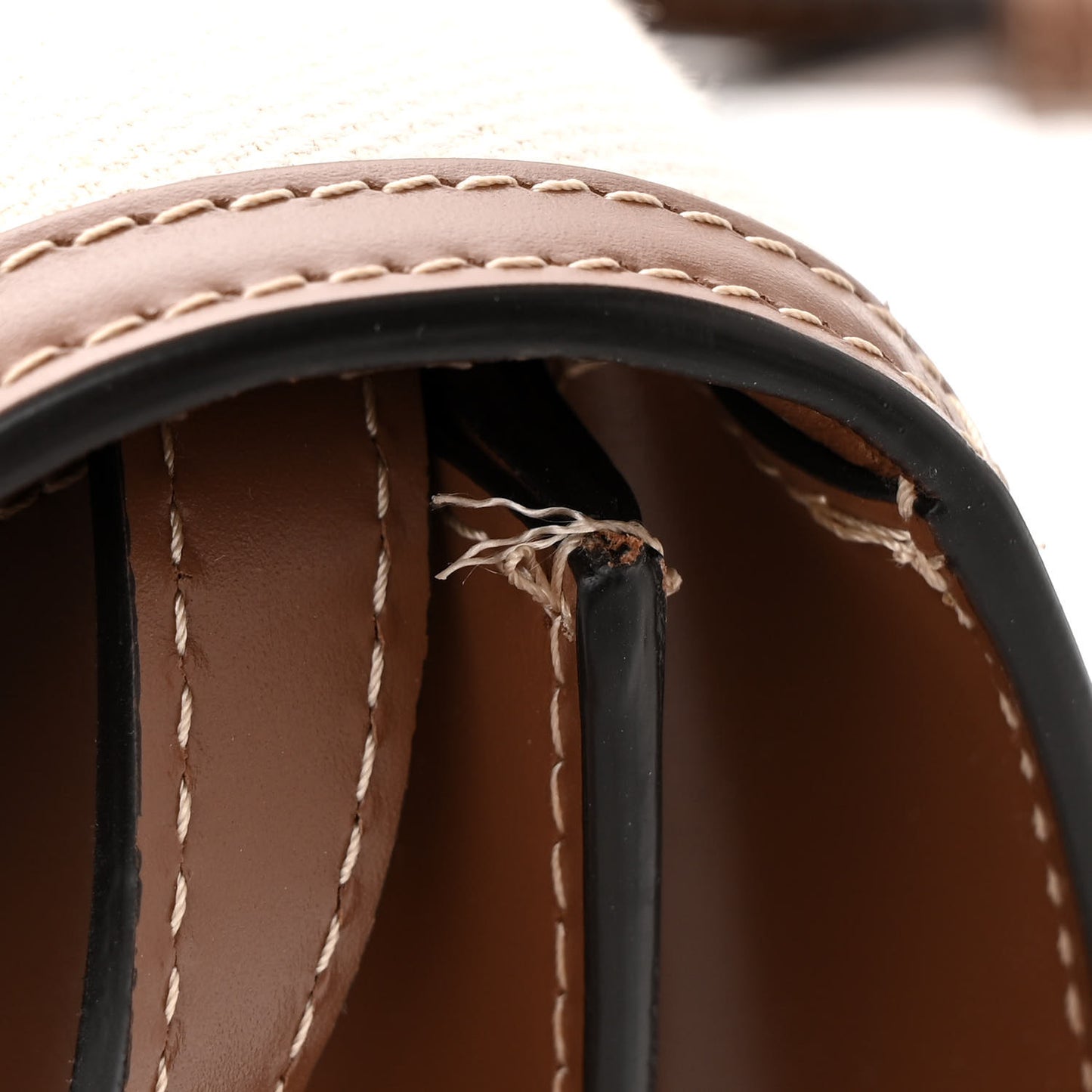 Canvas Calfskin Small TB Bag Natural