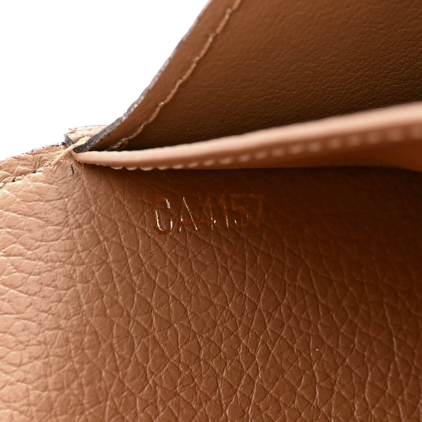 Calfskin Double V Wallet Sesame