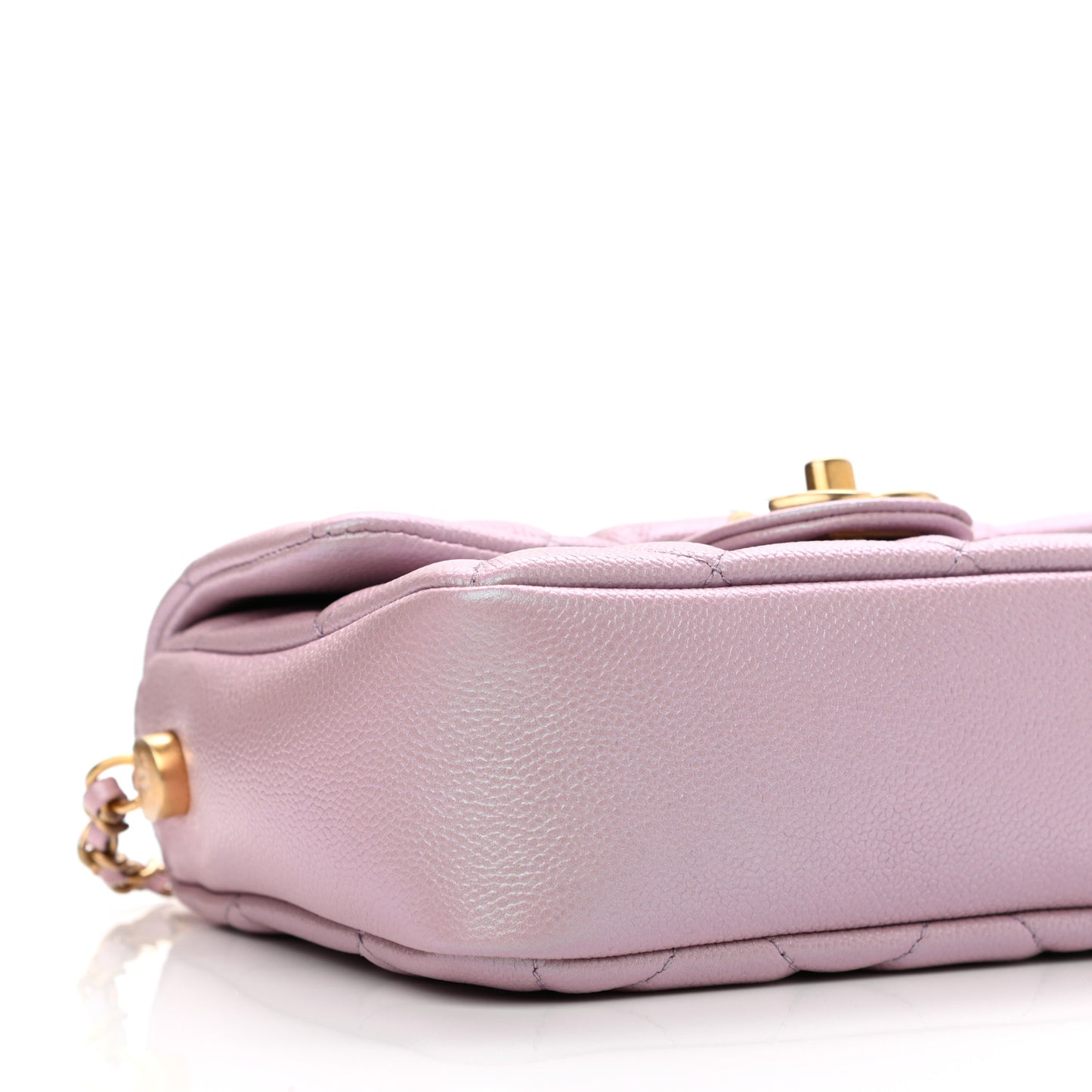 Iridescent Caviar Quilted Mini My Perfect Flap Pink