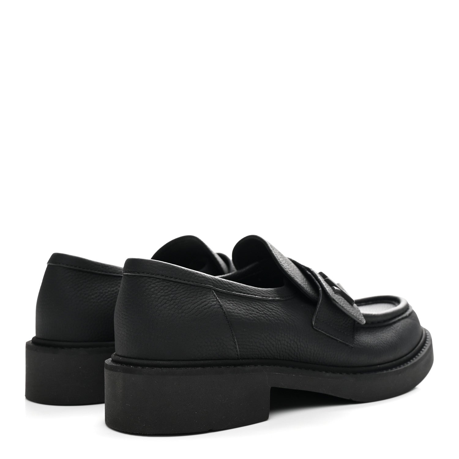Louis Vuitton Calfskin Womens Twist Loafers 38 Black 5 of 9