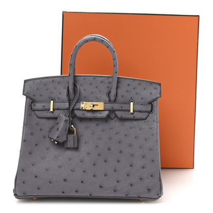 Hermes Ostrich Birkin 25 Gris Agate 11 of 11