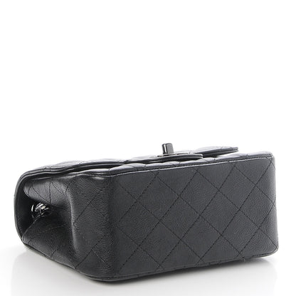 Chanel Crumpled Calfskin Quilted Mini Square Flap So Black 4 of 8