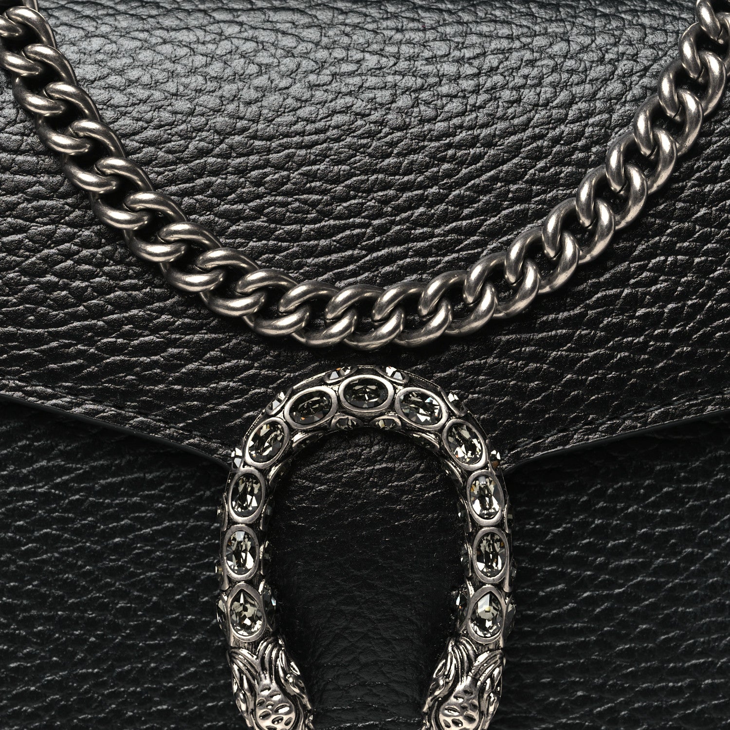 Gucci Calfskin Mini Dionysus Chain Wallet Black 8 of 10