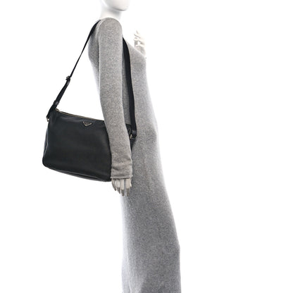 Prada Vitello Daino Medium Messenger Bag Black 2 of 9