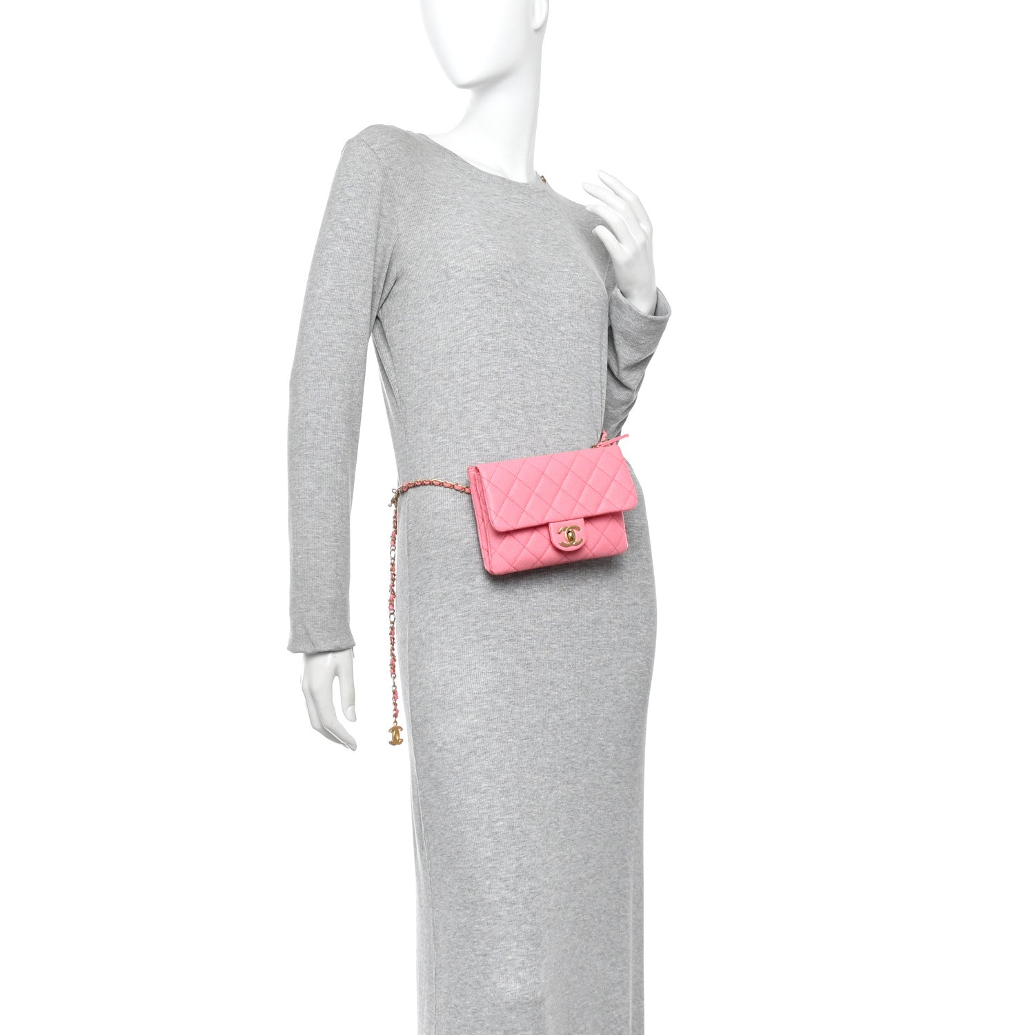 Chanel Shiny Caviar Pick Me Up Flap Belt Bag Pink 3 of 10