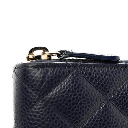 Chanel Caviar Quilted Large Gusset Zip Around Wallet Navy 11 of 13