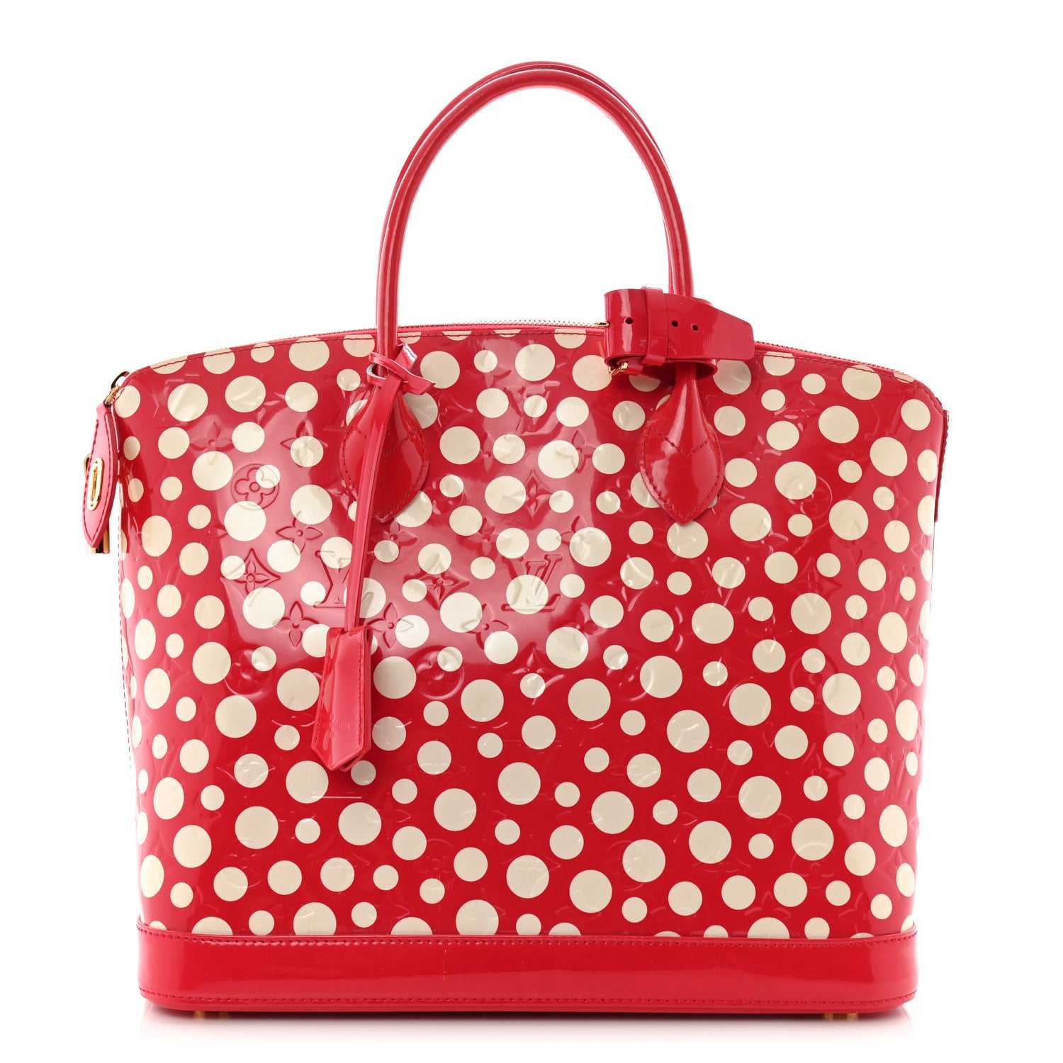 Louis Vuitton Vernis Kusama Infinity Dots Lockit MM Red 1 of 14