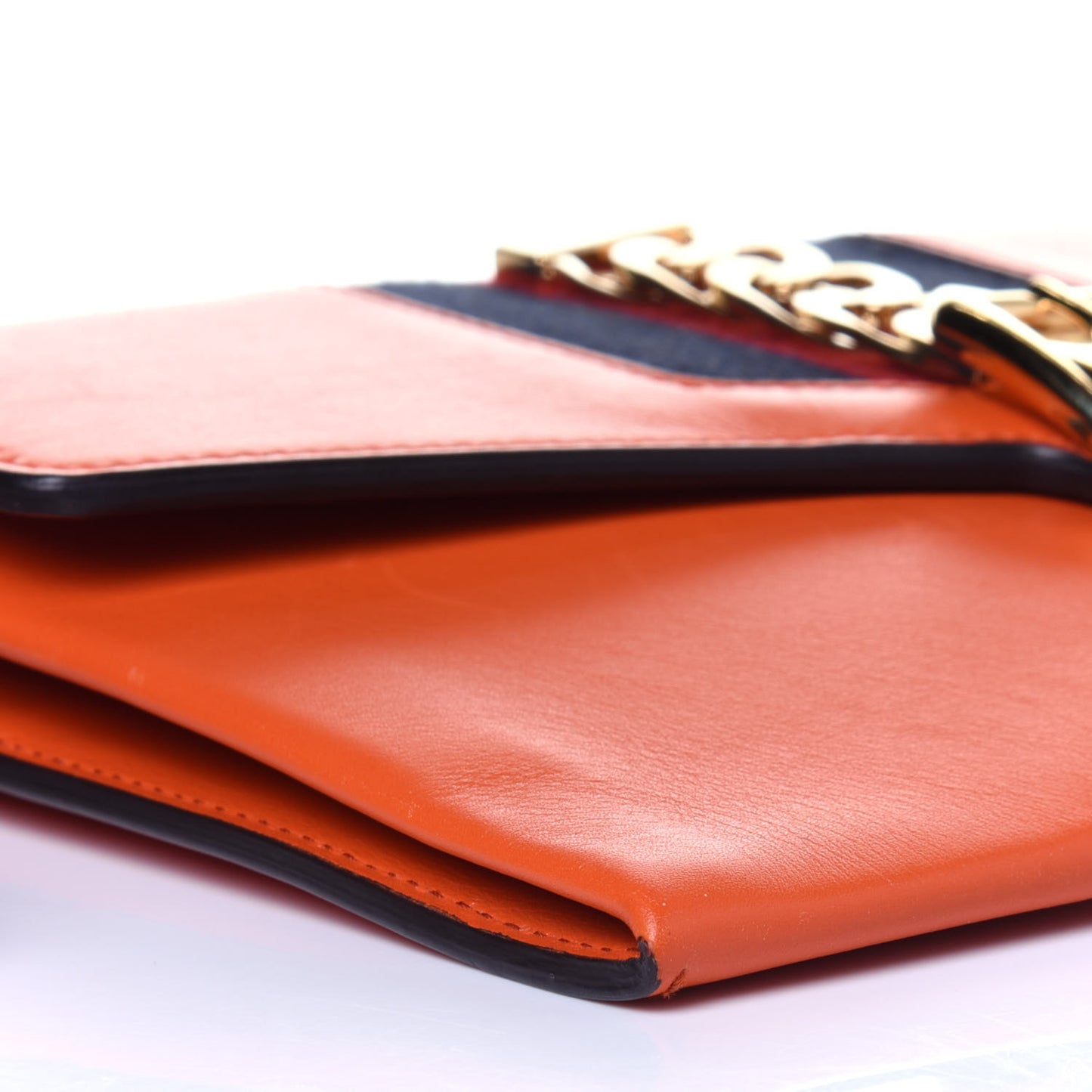 Calfskin Small Sylvie Wristlet Clutch Orange