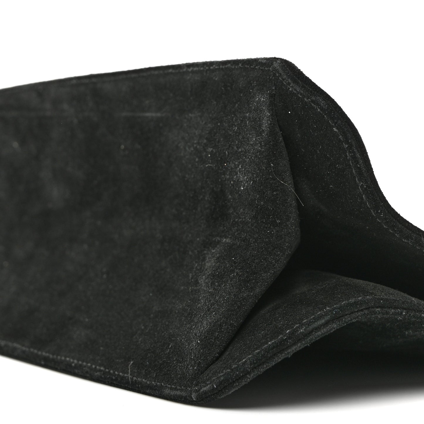 Suede Logo Shoulder Bag Black