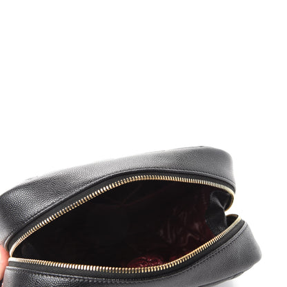 Chanel Caviar Quilted Curvy Pouch Cosmetic Case Black 5 of 9
