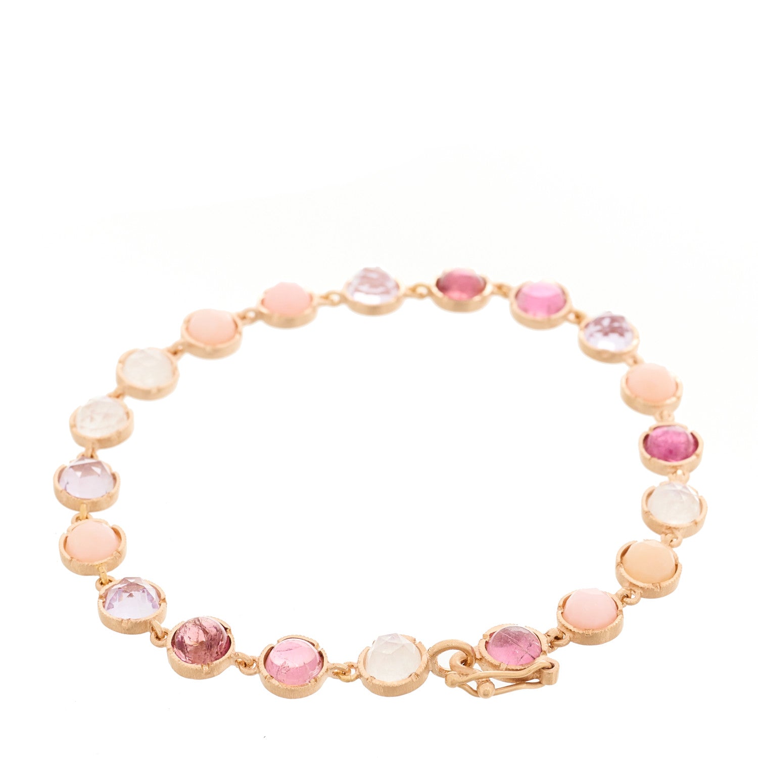 Irene Neuwirth 18K Rose Gold Multi Gemstone Petite Classic Link Bracelet 2 of 4