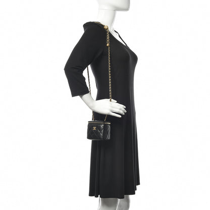 Chanel Lambskin Quilted Pearl Crush Box With Chain Black 2 of 11