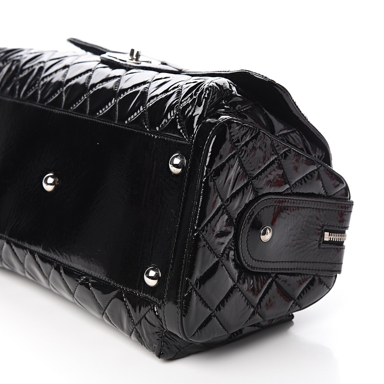 Chanel Patent Quilted Day Glo Flap Bag Black 8 of 10