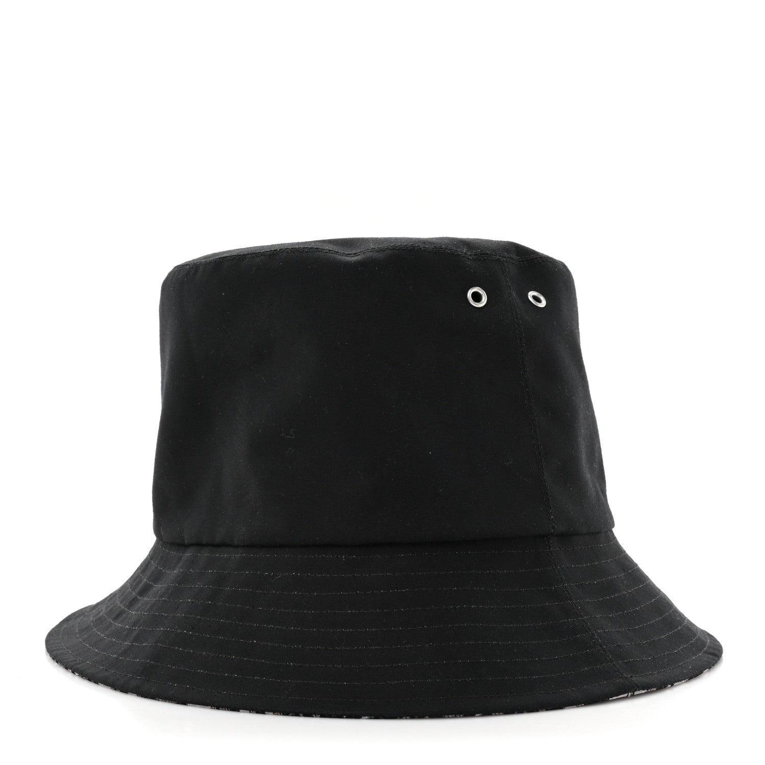 Christian Dior Polyester Cotton Oblique Teddy-D Brim Bucket Hat 58 Black 1 of 8