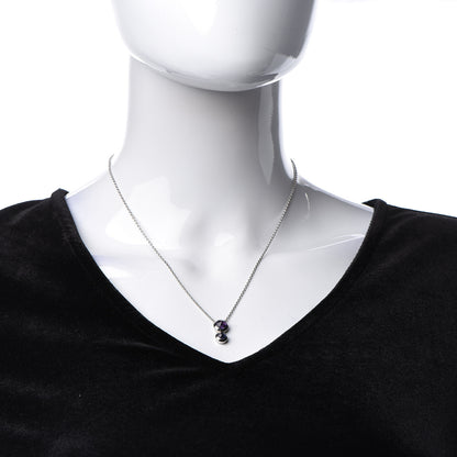 Tiffany 18K White Gold Amethyst Iolite Drop Pendant Necklace 2 of 6