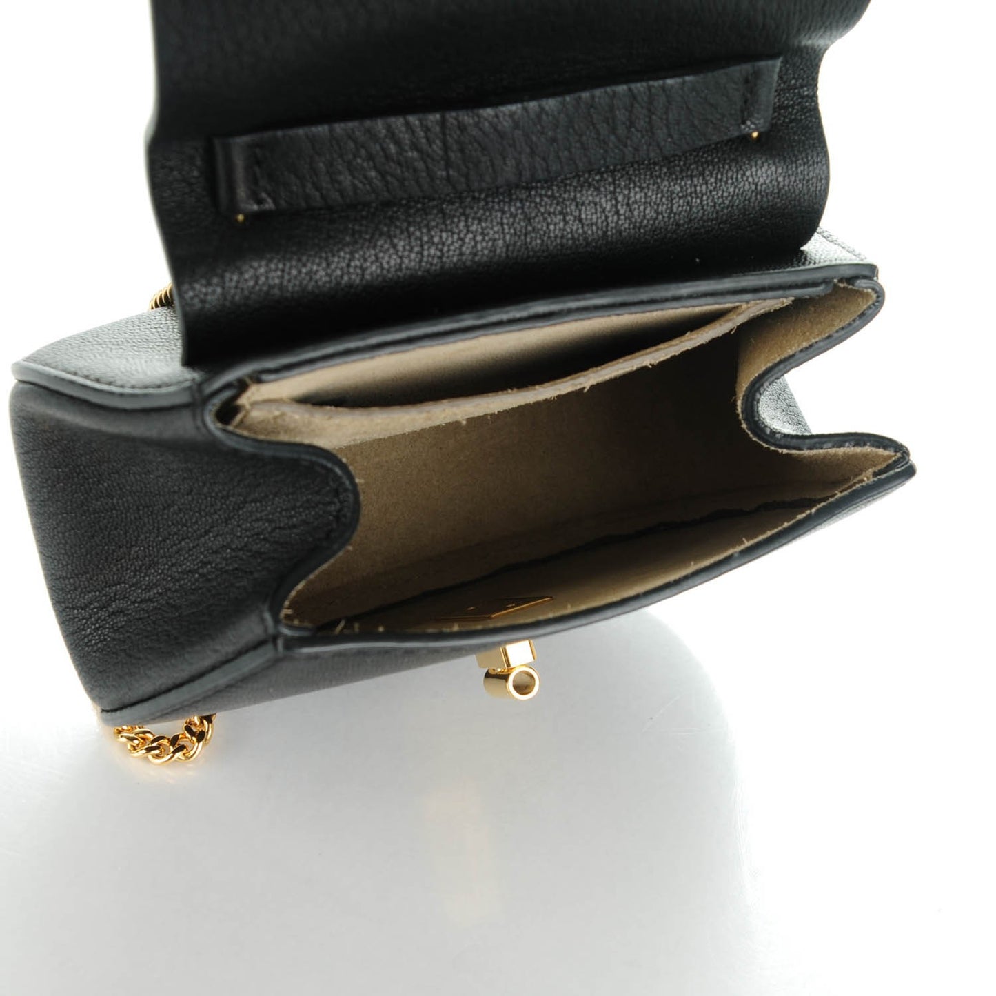 Grained Lambskin Nano Drew Shoulder Bag Black