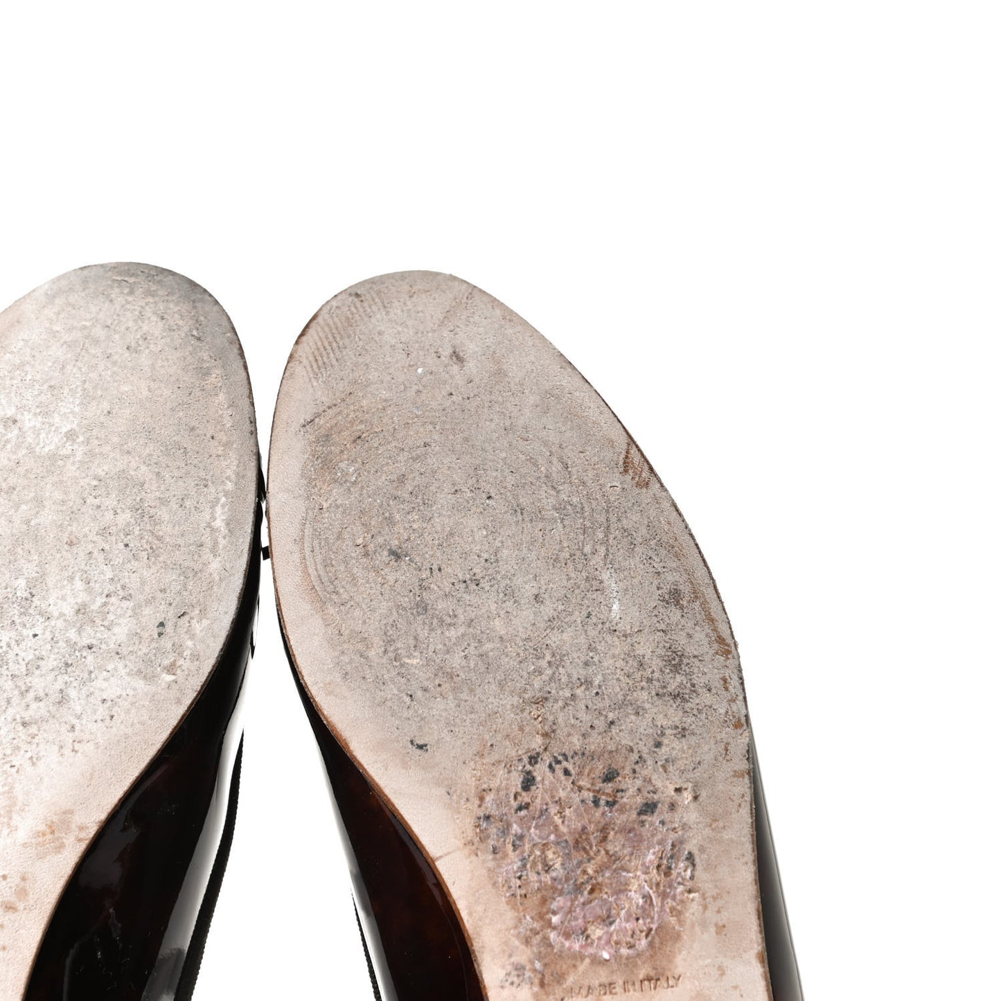 Patent Tortoise CC Cap Toe Ballerina Flats 38 Brown
